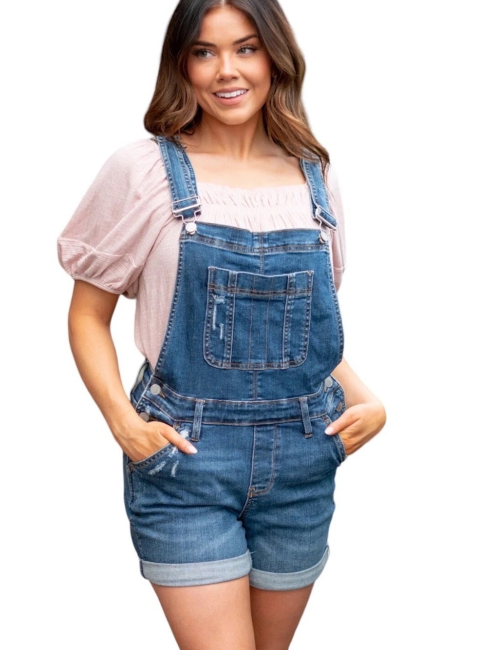 JUST BLUE | Denim Short Overalls